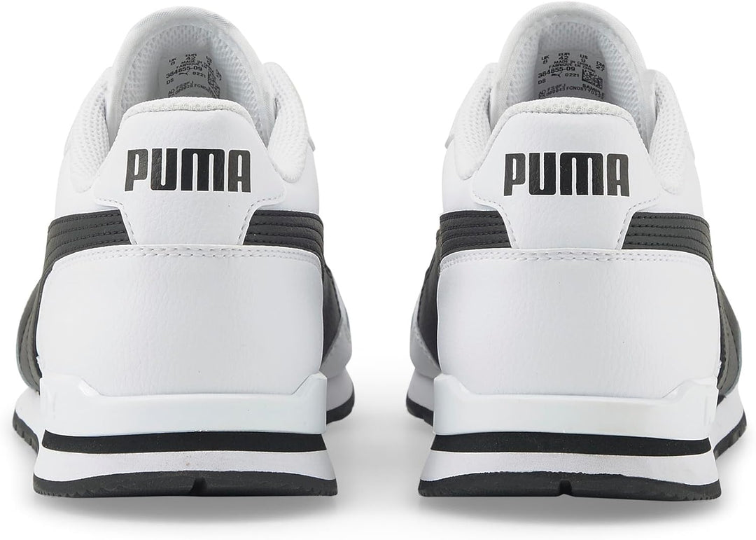 PUMA Unisex St Runner V3 L Sneaker, weiss, 42/47 EU 40.5 EU V3 White Black, 40.5 EU V3 White Black