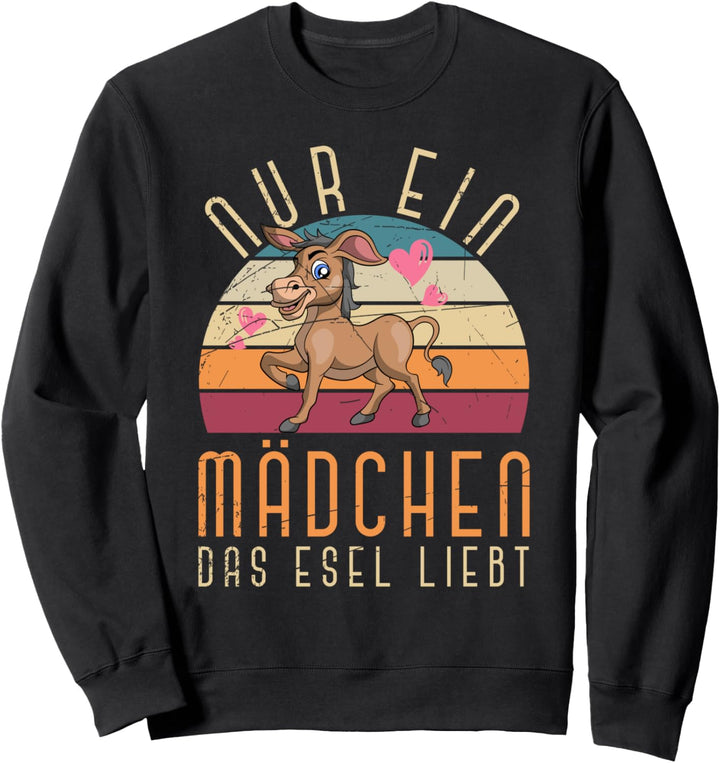 Nur ein Mädchen das Esel liebt Bauernhof Tier Retro Esel Sweatshirt