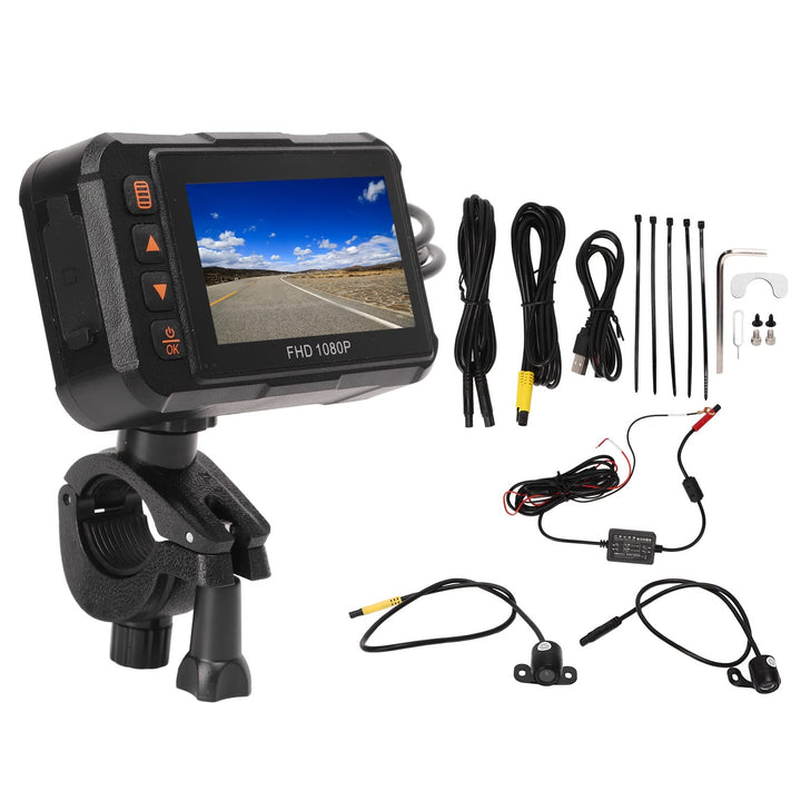 Motorrad-Action-Kamera 3-Zoll-Motorrad-Dashcam 1080P Vorne Hinten Video Fahrrecorder Loop-Aufnahme G