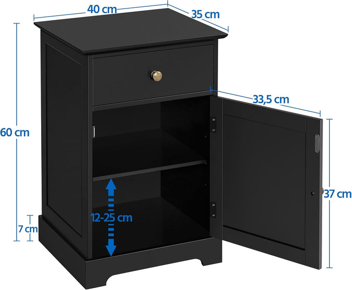 Yaheetech 2er Set Nachttisch Nachtschrank Nachtkommode mit Schublade und verstellbarem Einlegeboden