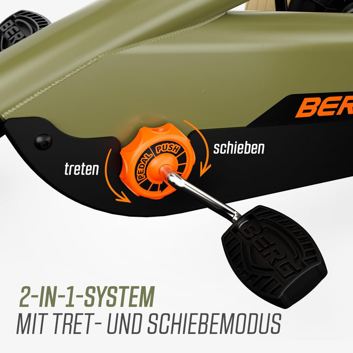 BERG Pedal-Gokart Buzzy 2-in-1 inkl. Schubstange | Gokart mit Freilauf | Tretfahrzeug für Kinder ab