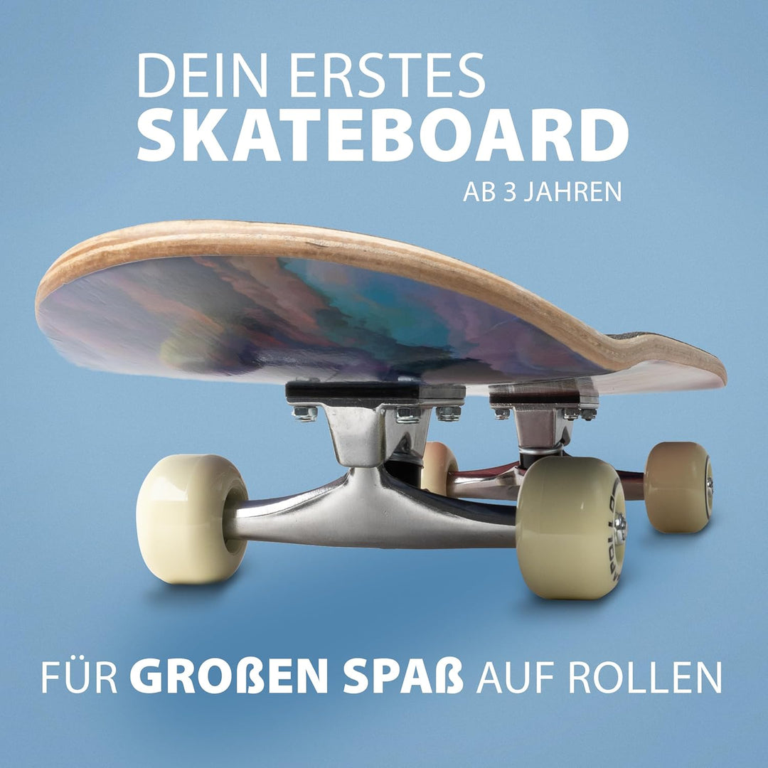 Apollo Kinder Skateboard, kleines Komplett Board mit ABEC 3 Kugellagern und Aluminium Achsen,Coole D