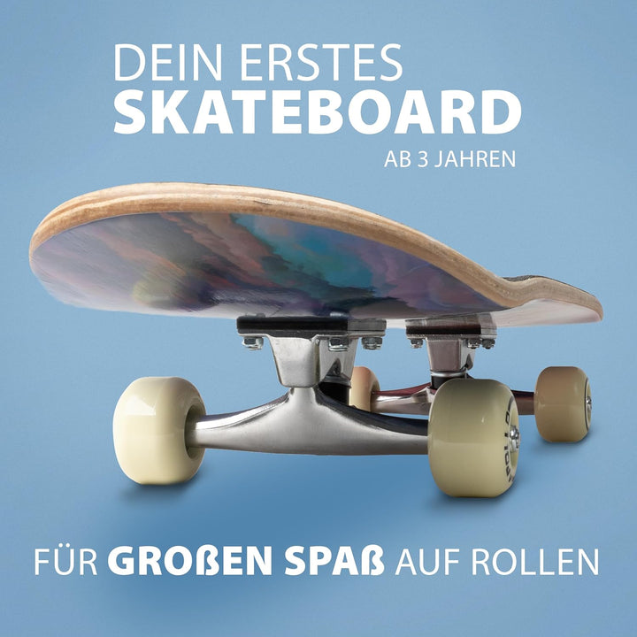 Apollo Kinder Skateboard, kleines Komplett Board mit ABEC 3 Kugellagern und Aluminium Achsen,Coole D