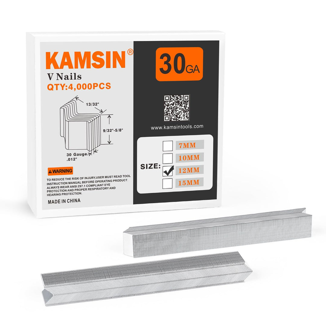 V-Nägel 30GA 12 mm hochwertig verzinkt 4000 Stück passendes Zubehör | 10,3 mm Kopfdurchmesser für V-