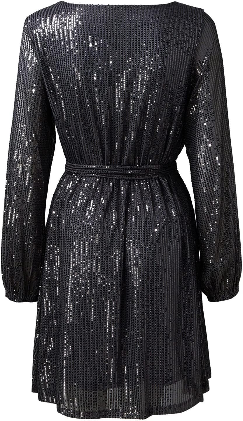 Sunnyuk Pailettenkleider für Damen Gold Glitzerkleid Partykleid Kurz Silber Schwarz Glitzer Kleid Pa