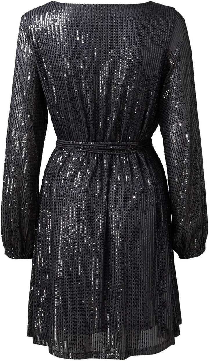 Sunnyuk Pailettenkleider für Damen Gold Glitzerkleid Partykleid Kurz Silber Schwarz Glitzer Kleid Pa