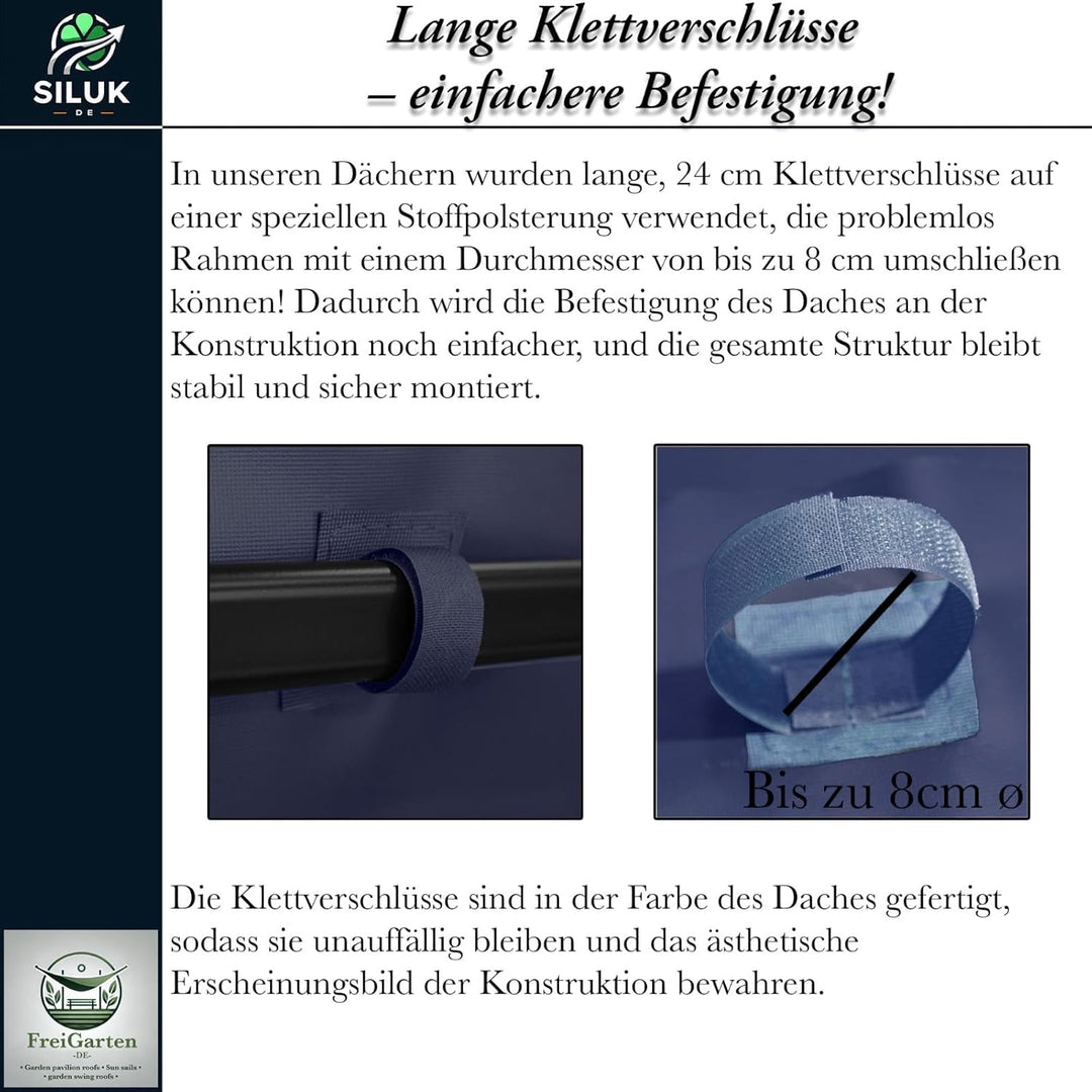 freigarten.de Ersatzdach für Pavillon 3x3 Meter Wasserdicht Material: Panama PCV Soft 370g/m² extra