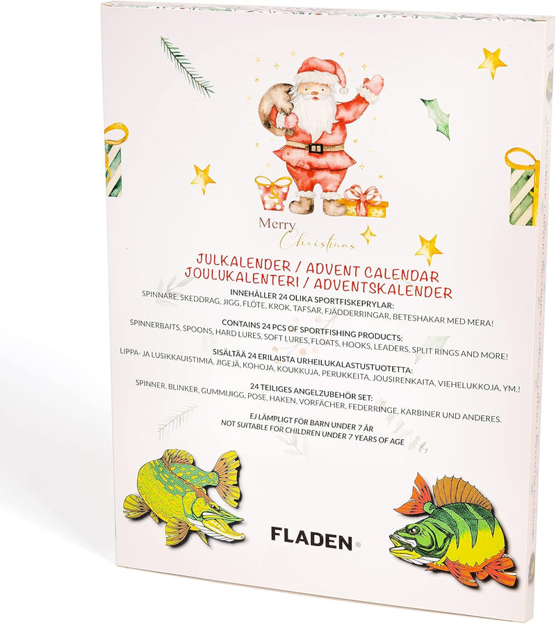 FLADEN Fishing Raubfisch Angler Adventskalender - Weihnachtskalender Angel Advents Kalender - mit 24