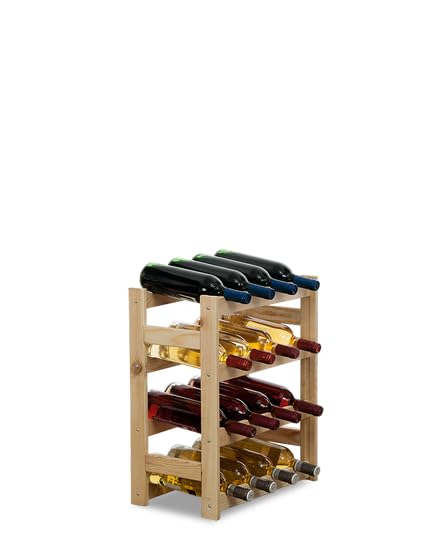 PROREGAL Weinregal PINOTWINE | HxBxT 54x43x25cm | 16 Flaschen | Massives Kiefernholz | Natur unbehan