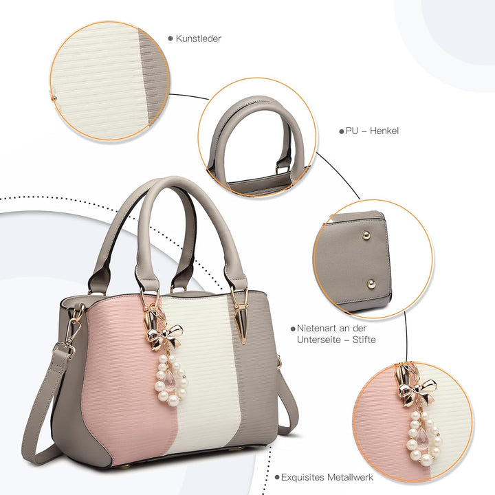Miss Lulu Handtasche Damen Mittelgross Tasche Damen Mittelgross Handtasche Damen Multicolor Elegant