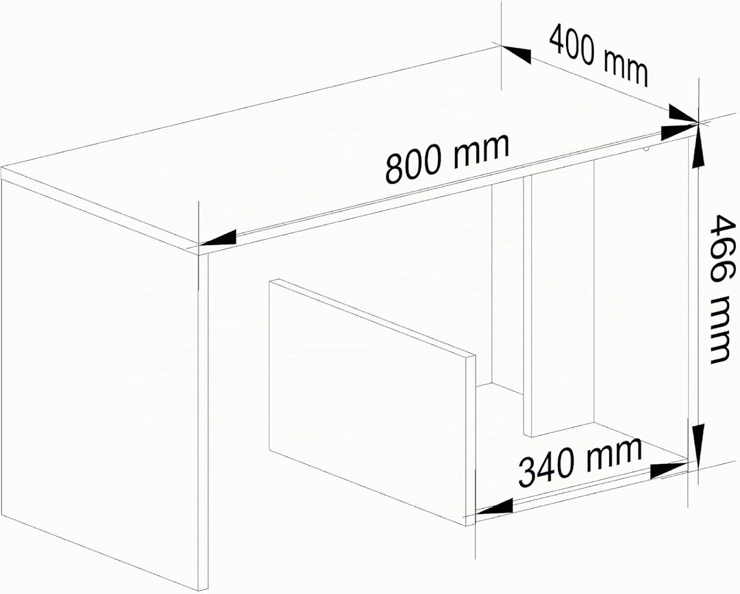 AKORD Couchtisch Holz | Paul 80x45x40 cm| Schrank für Wohnzimmer | Schlafzimmer Schrank | Minimalist