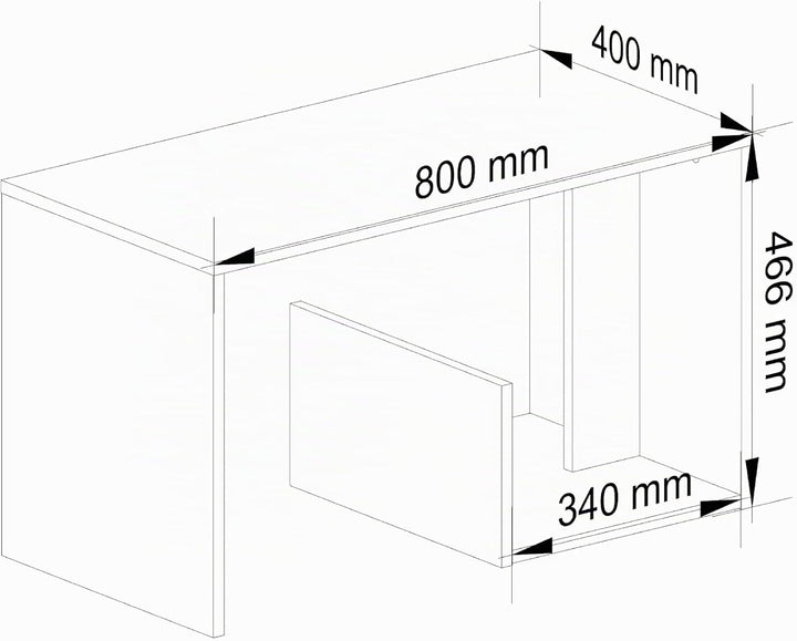 AKORD Couchtisch Holz | Paul 80x45x40 cm| Schrank für Wohnzimmer | Schlafzimmer Schrank | Minimalist