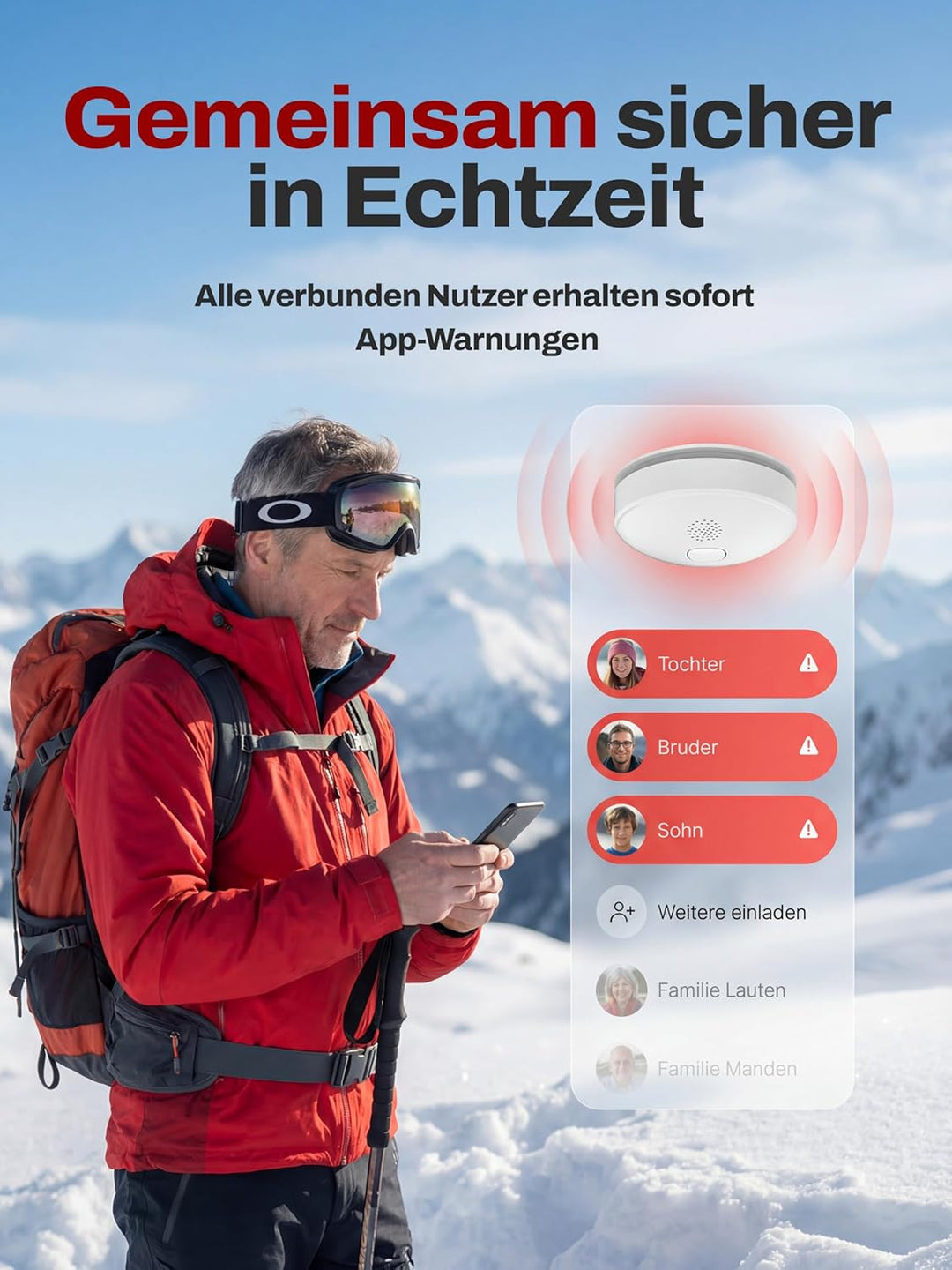 Alpenluft ISA Rauchmelder 10er Set mit Hub Mit App 10er Set + Wifi Hub, Mit App 10er Set + Wifi Hub