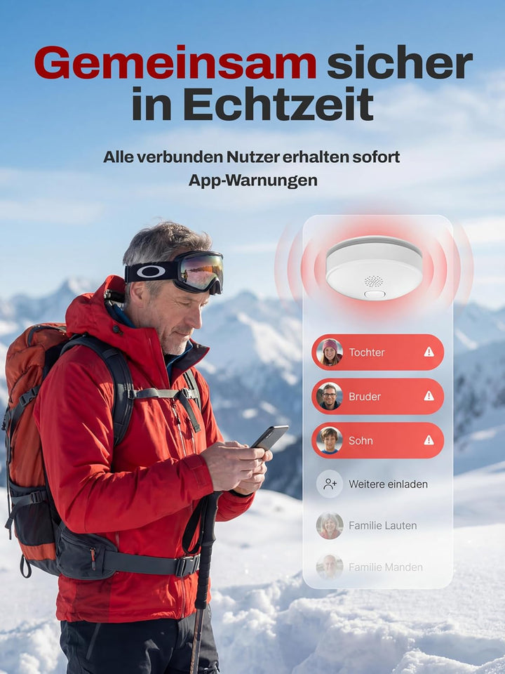 Alpenluft ISA Rauchmelder 10er Set mit Hub Mit App 10er Set + Wifi Hub, Mit App 10er Set + Wifi Hub