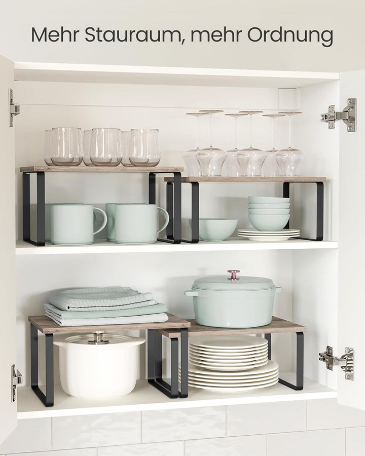 SONGMICS Gewürzregal, 2er Set Küchen-Organizer, Küchenregal, Schrank-Organizer Küche, erweiterbar, k