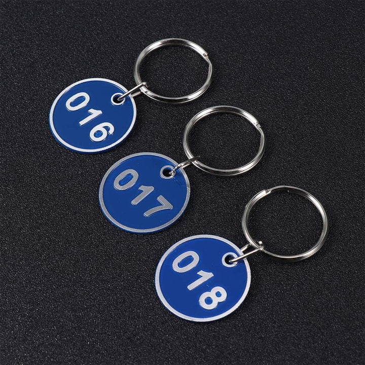 NUOBESTY Schlüsselanhänger Aluminiumlegierung Runde Schlüssel Tags mit Ring 1 bis 100 Numeriert Kenn