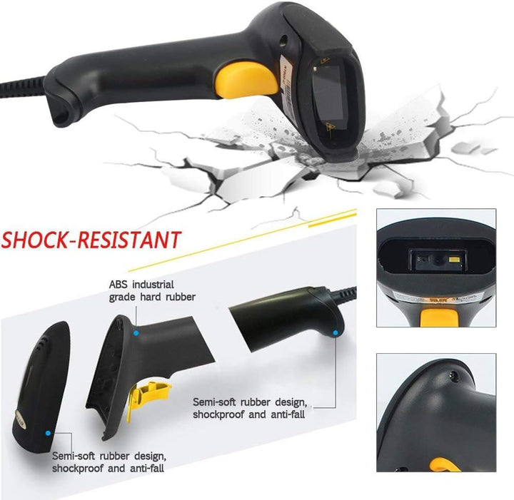 NYEAR Handheld verdrahteter USB-Barcode-Scanner, 1D und 2D Handheld Inventar Barcode-Leser mit autom