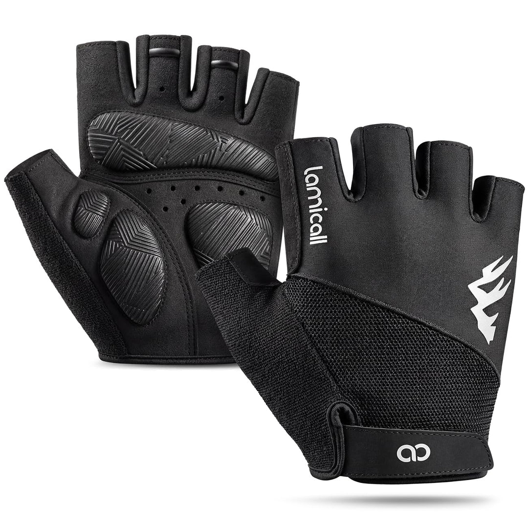 Lamicall Fahrradhandschuhe Herren & Damen, Fitness Handschuhe - [Stossdämpfend & Atmungsaktiv] Halbf