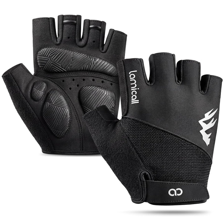 Lamicall Fahrradhandschuhe Herren & Damen, Fitness Handschuhe - [Stossdämpfend & Atmungsaktiv] Halbf