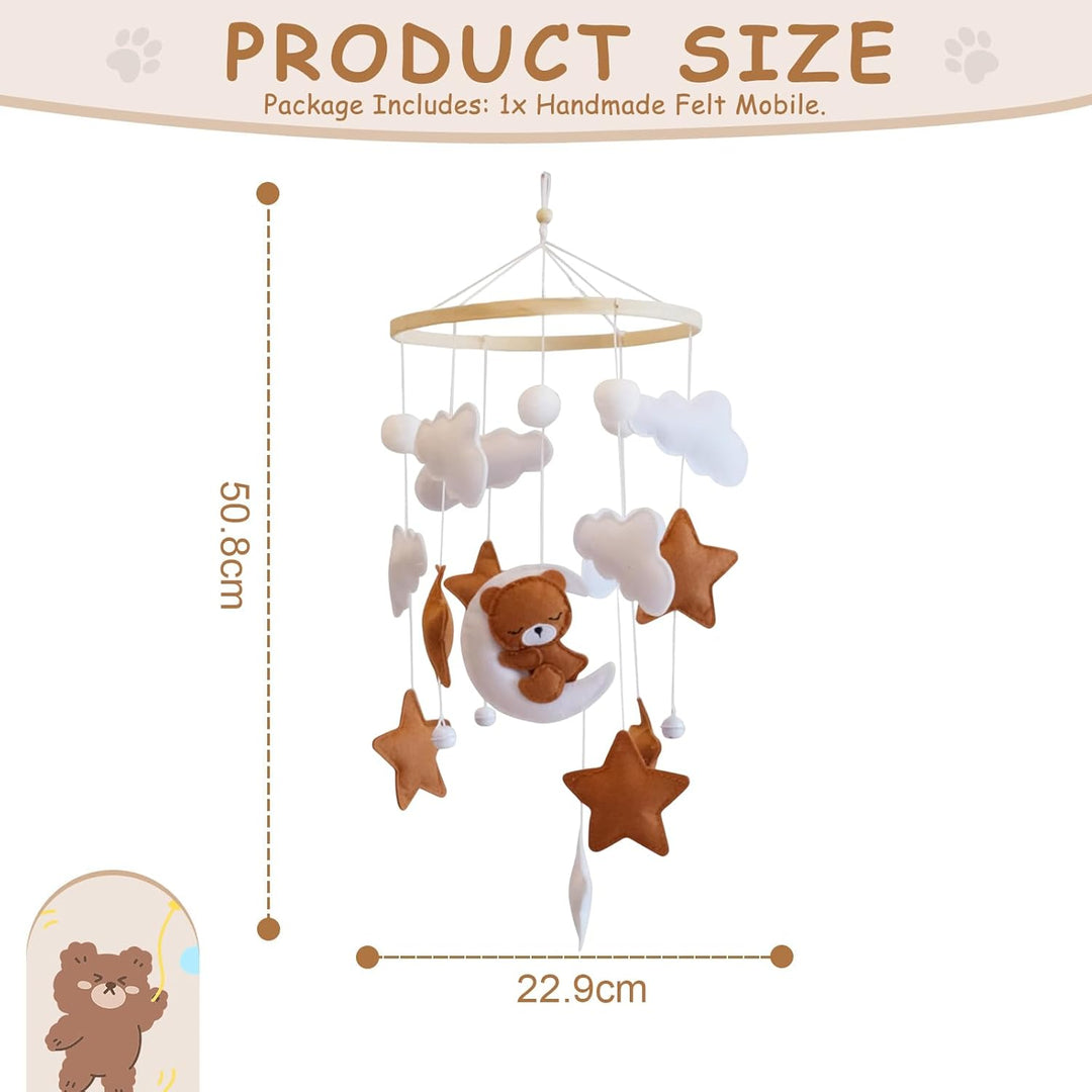 Baby Mobile Für Babybett Bär Wolke, Mobile Babybett Für Mädchen Und Jungen, Baby Mobiles Spielzeug,