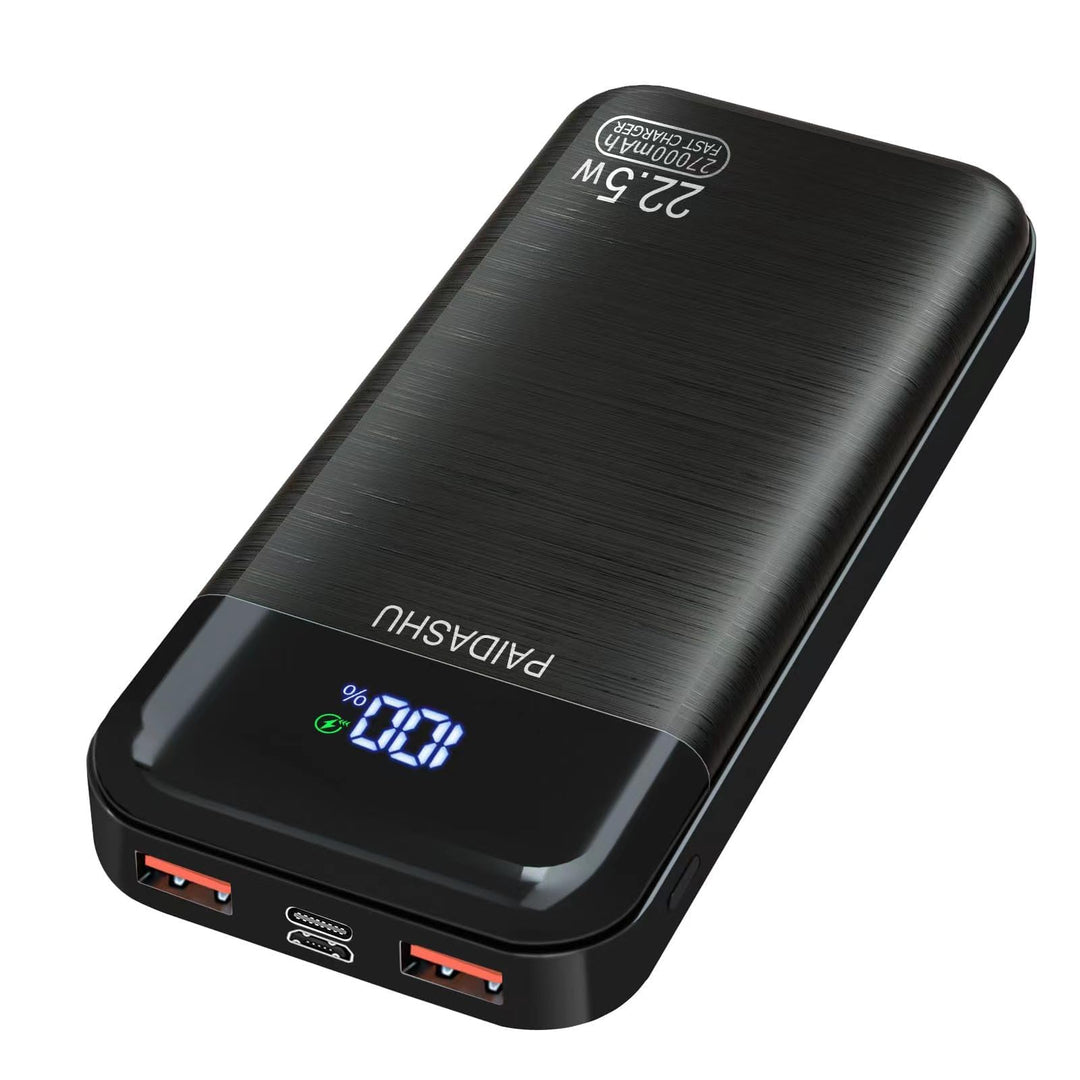 Power Bank 27000mAh 22,5W Externer Handyakku PD20W Schnell Aufladende Powerbank USB C mit LED Displa