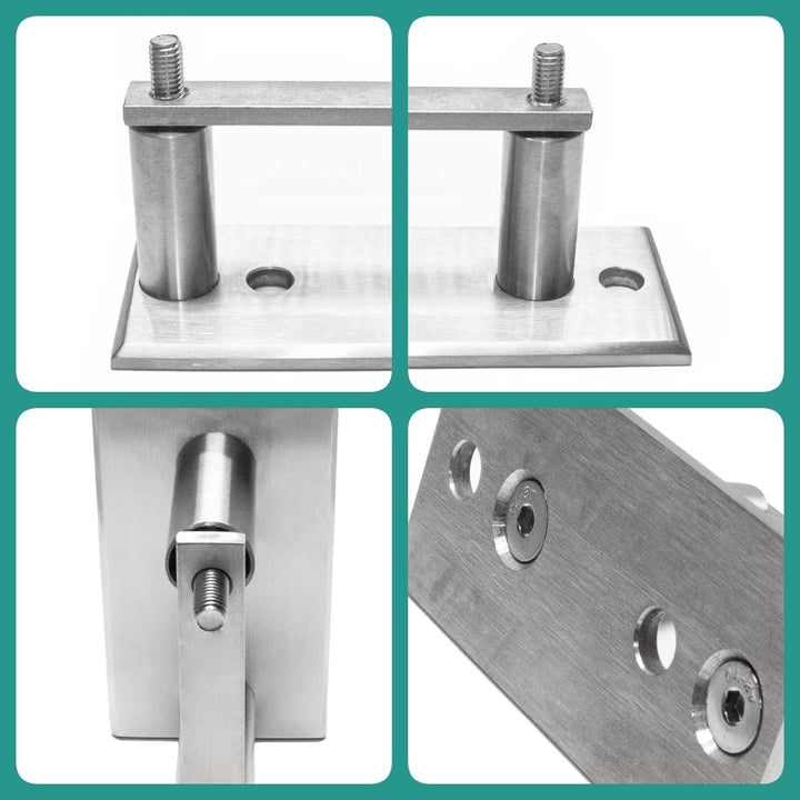 PRIOstahl Pfostenträger Pfostenhalter Wandanker Wandflansch Handlauf Bodenanker x 1 Halter Rechteck