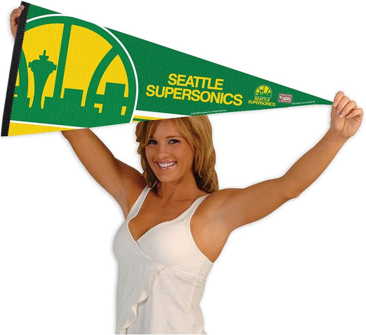 WinCraft Seattle Supersonics Throwback Retro Vintage Pennant Flag