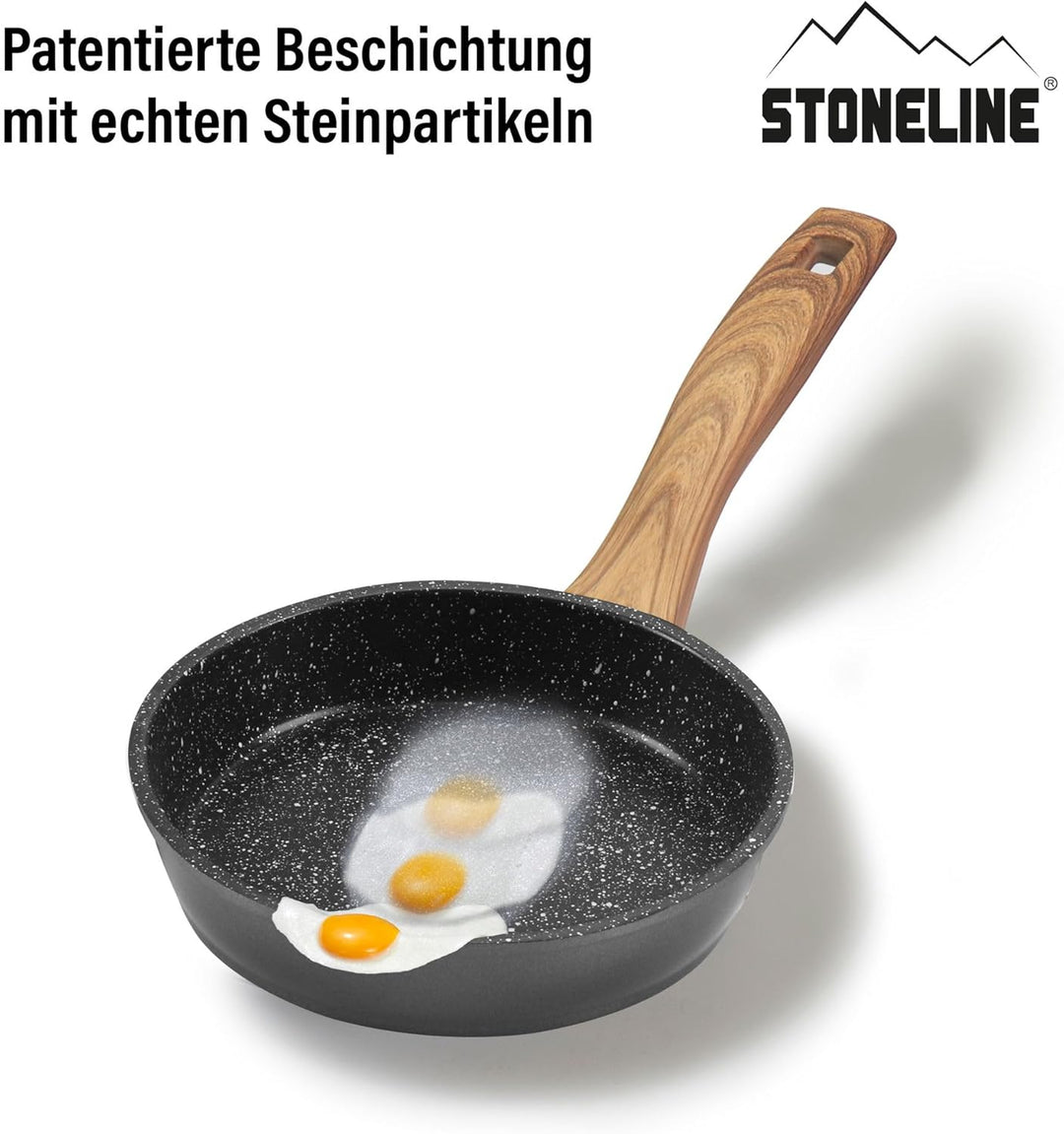 STONELINE Back to Nature Bratpfanne, 14 cm, antihaftbeschichtete Pfanne mit echten Steinpartikeln, a