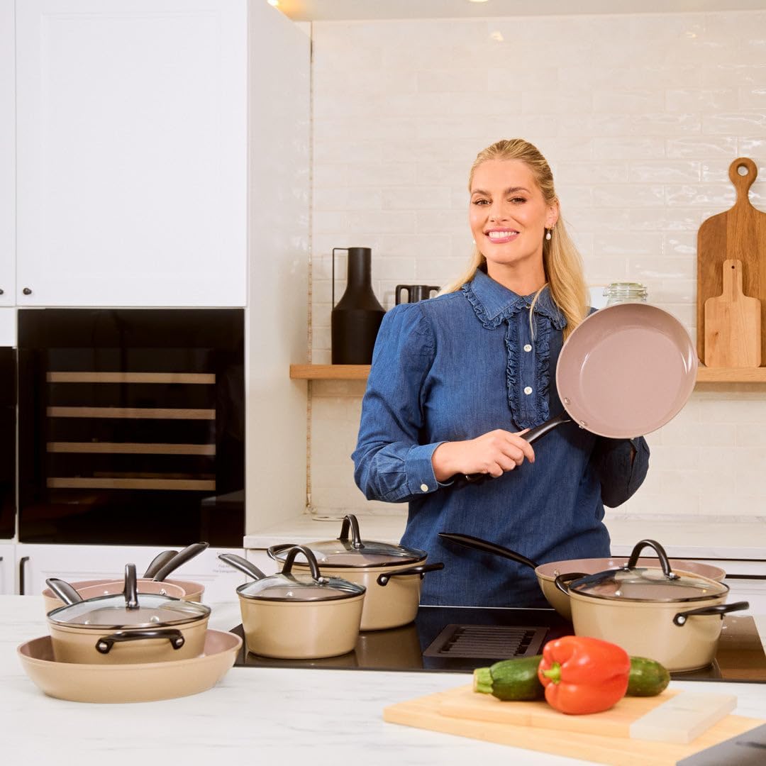 Cook & Pan - Taupe of Mind Topfset und Pfannenset 9-teilig-Induktionsgeeignet-PFAS frei Keramik-Besc