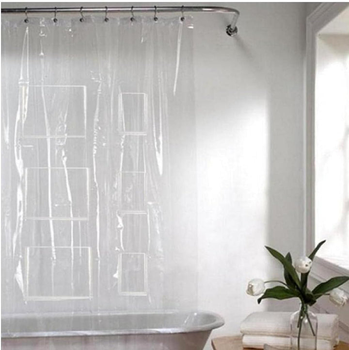 TOSSPER 1pc Wasserdichten Duschvorhang Liner, Eva Transparent Bade Sheer Für Tablet-Telefon-Halter Z