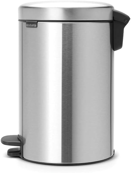 Brabantia 113604 Treteimer mit Inneneimer aus Kunststoff, stahl, Matt Stahl, 12 Liter Matt Stahl 12