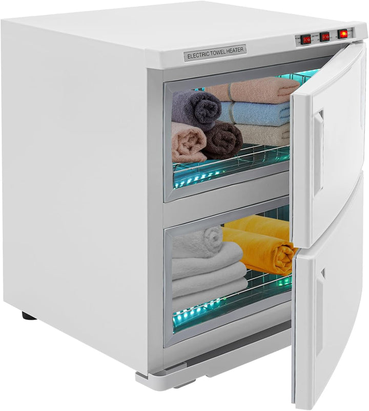 Handtuchwärmer 50L 2-stufig 412W 70°C Elektrischer Kompressenwärmer aus Edelstahl mit Tropfplatte un