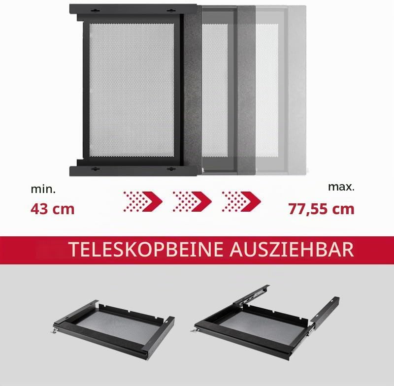 Penn Elcom EX-6171B Laptop-Schublade für Büro, Schule, Zuhause mit Schlüsselschloss Black (21.65" x