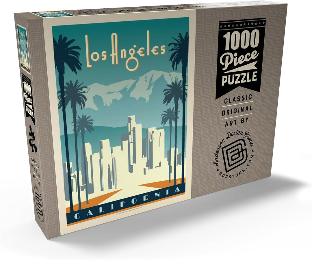 Los Angeles Skyline, Vintage Poster - Premium 1000 Teile Puzzle - MyPuzzle Sonderkollektion von Ande