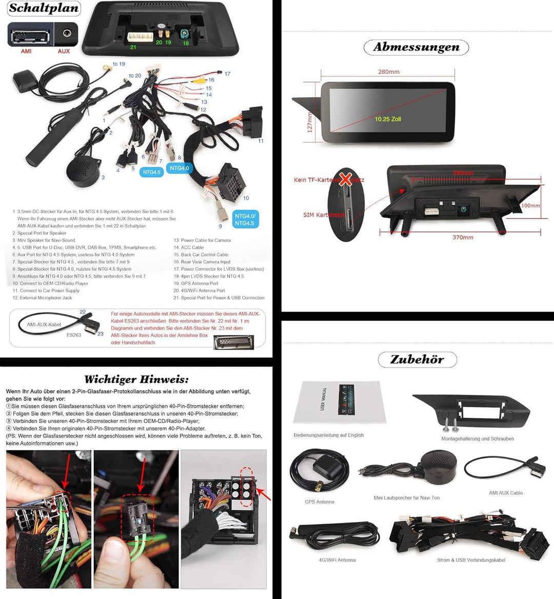 10,25 Zoll 8-Kern Android 13 DAB+ Autoradio für Mercedes E-Klasse W212 S212 NTG 4.5 mit GPS Navi Unt