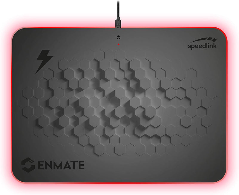 Speedlink ENMATE RGB Charging Mousepad - Gaming-Mauspad mit Induktions-Ladefunktion, grau