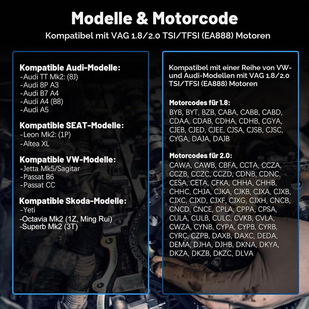 FreeTec Motor Nockenwelle Locking Ausrichtung Timing Tool Kit Kompatibel mit VW Skoda VAG 1.8 2.0 TF