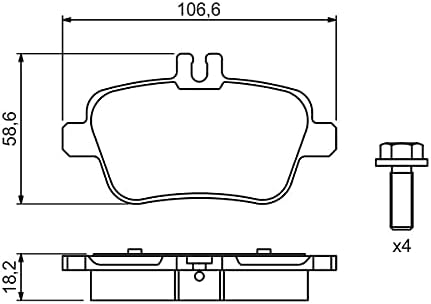 Bosch BP1509 Bremsbeläge - Hinterachse - ECE-R90 Zertifizierung - vier Bremsbeläge pro Set