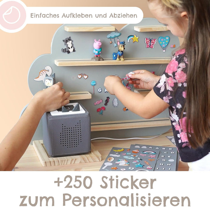 Milula Studios Tonie Regal Wolke Gross für 55 Tonie, für Toniebox & Tonie Hörfiguren, Mädchen & Jung