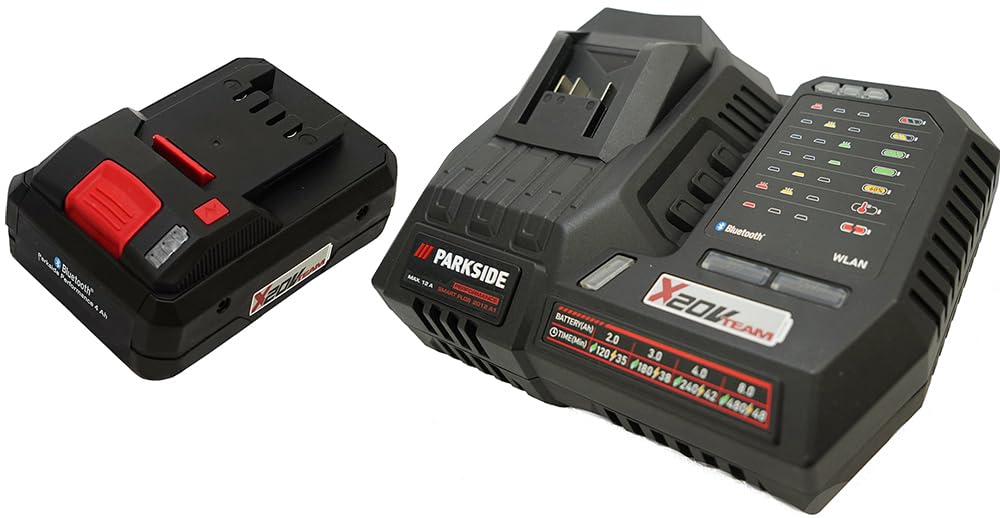 Parkside® 20V 12A Ladegerät PLGS 2012 + 20 V 4Ah Smart Akku - passend für die Serie X20V Team