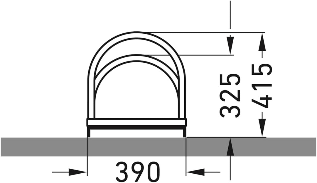 Bogenparker 5158 | Fahrradständer für 8 Fahrräder | beidseitige, abwechselnde Hoch-/Tiefeinstellung