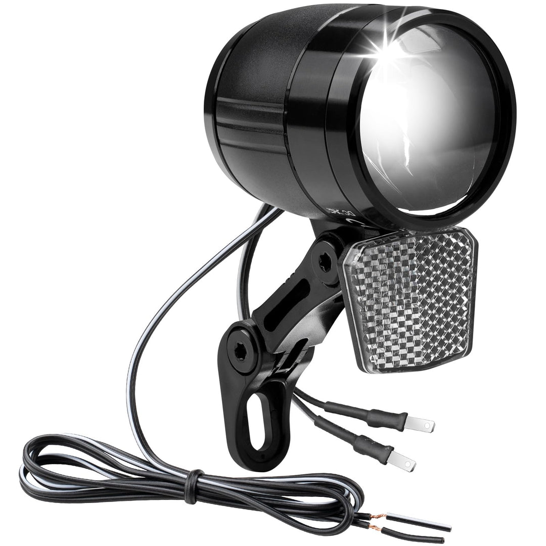 E-Bike Dynamo LED Fahrradlicht Vorne, 30-120 LUX StVZO Zulassung Frontlicht, Fahrradlicht mit Reflek