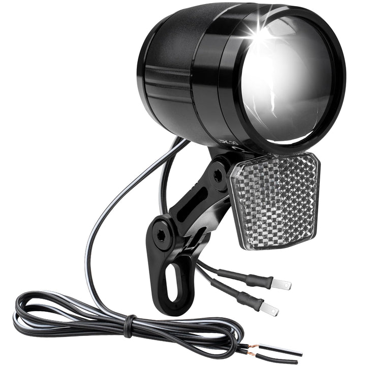 E-Bike Dynamo LED Fahrradlicht Vorne, 30-120 LUX StVZO Zulassung Frontlicht, Fahrradlicht mit Reflek