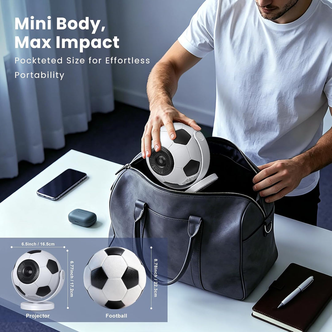 [Fussball-Beamer] Mini Beamer,Smart Projektor mit WiFi 6 und Bluetooth 5.4,Android 14,180°Dreh,Auto