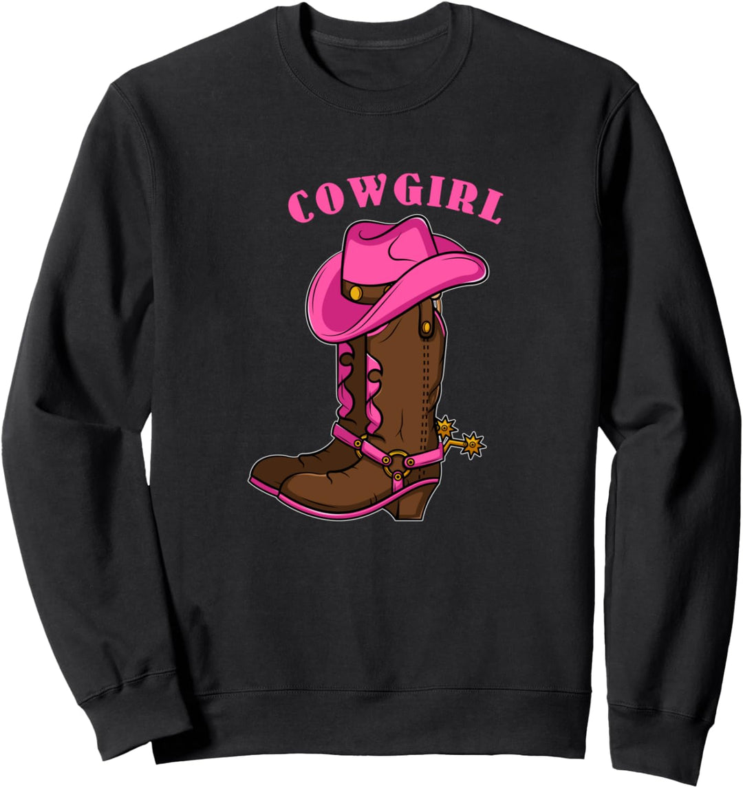 Cowgirl Stiefel Western Rodeo Hut Sporen Sweatshirt