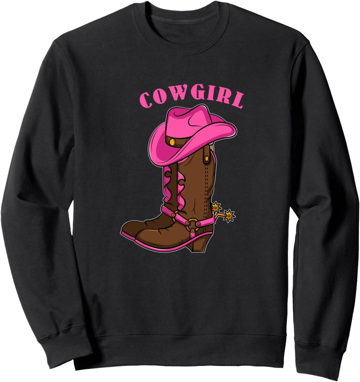 Cowgirl Stiefel Western Rodeo Hut Sporen Sweatshirt