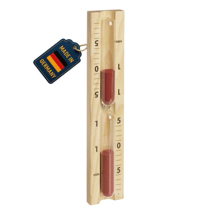 TFA Dostmann Analoge Sauna Sanduhr 15 Minuten, 40.1058.11, aus hitzebeständigen Materialen Kiefer un