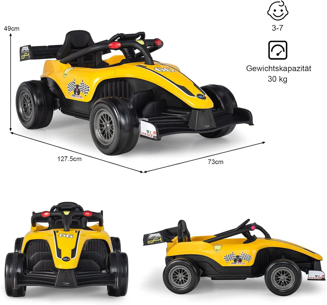 GOPLUS Elektrofahrzeug mit Fernbedienung，Kinder-Pedal-Gokart mit LED, Musik & USB/MP3 Schnittstellen