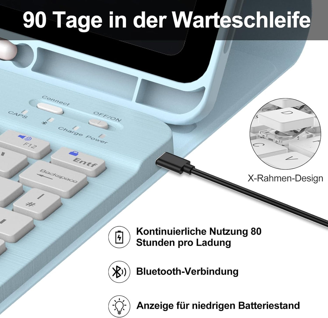 IVEOPPE Tastatur für Samsung Galaxy Tab S9FE/S10FE 10.9", Hülle Tastatur Galaxy Tab S9 FE/S10FE, Mag