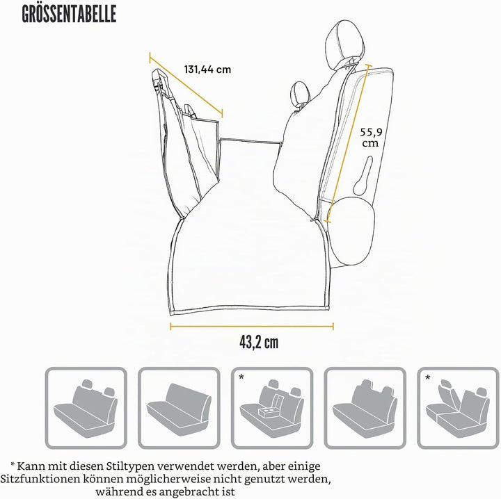 Carhartt Universell passgenaue Nylon-Hängematte für Haustiere, Autositzschutz, Hunde-Rücksitzbezug,